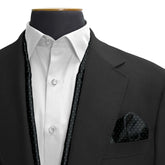 BLACK WITH WHITE POLKA SILK SCARF & POCKET SQUARE SET
